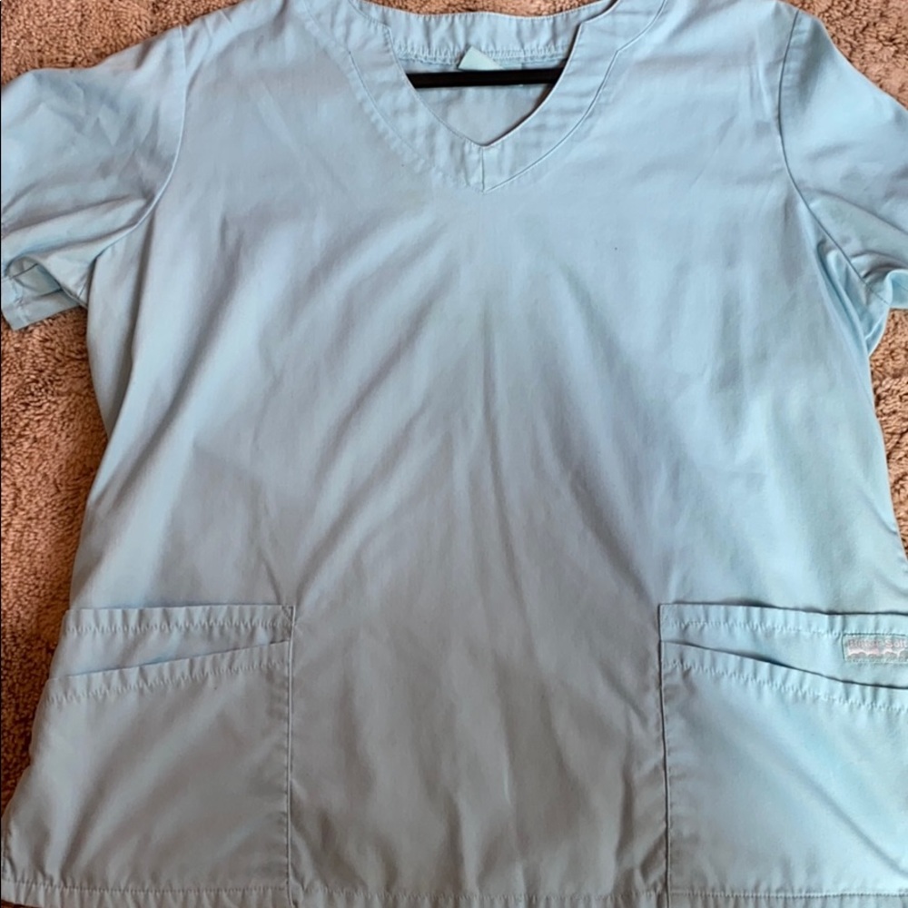 Buttersoft Light Blue Scrub Top